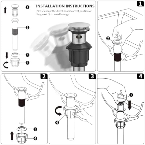 Pop Up Sink Drain Assembly - Image 6