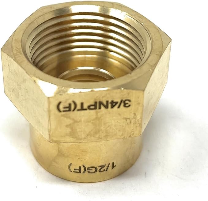 Cascada 1/2" G Thread Female to 3/4" NPT Thread Female Pipe Fitting Adapter - Image 5