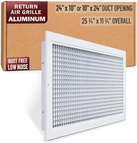 Fits 24x10 and 10x24 Duct Opening | Aluminum Eggcrate Return Air Grille | Low by Handua