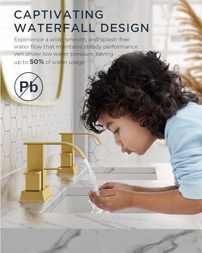 FORIOUS Bathroom Sink Faucet 4 Inch Centerset 2 or 3 Hole Brushed Gold - Image 5