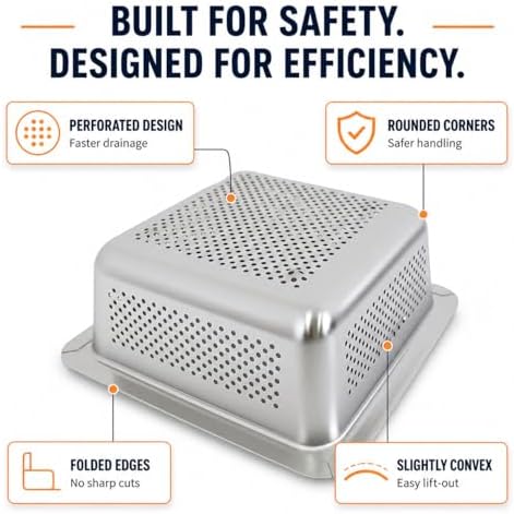 GSW FS-BSI Drop-in Stainless Steel Floor Sink Basket, 8-½” x 8-½” x 3"- Perfect - Image 3
