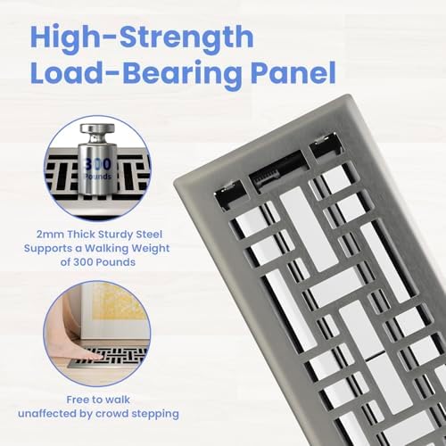 Howeall 4x12 Inches 2 Pack Heavy Duty Walkable Floor Register Easy Adjust Air - Image 2