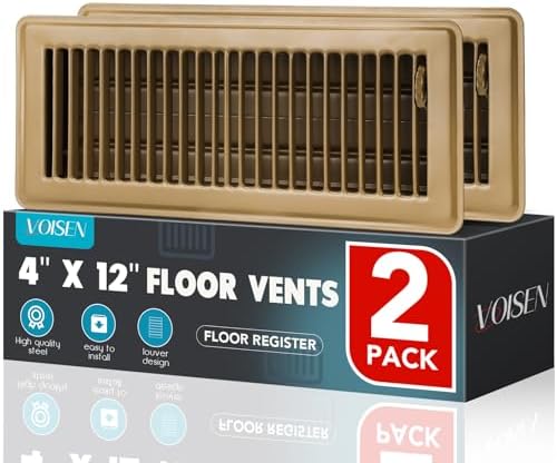 VOISEN Floor Register 4x12, 2 Pack Brown Floor Vent Covers by VOISEN