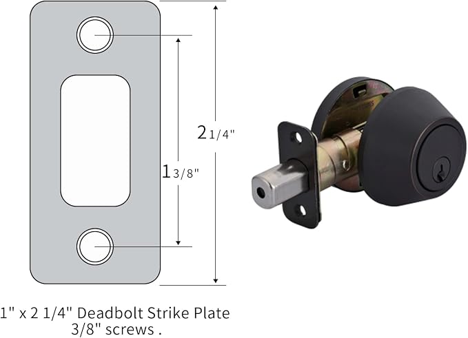 Deadbolt Strike Plate 1" x 2-1/4" - Image 2