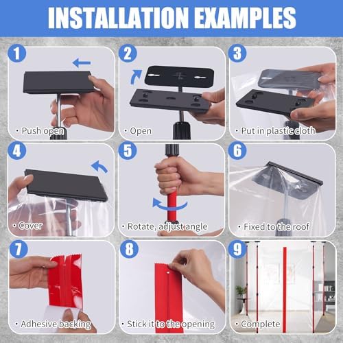 10FT Dust Barrier Pole Kit 4 Pack - Image 7