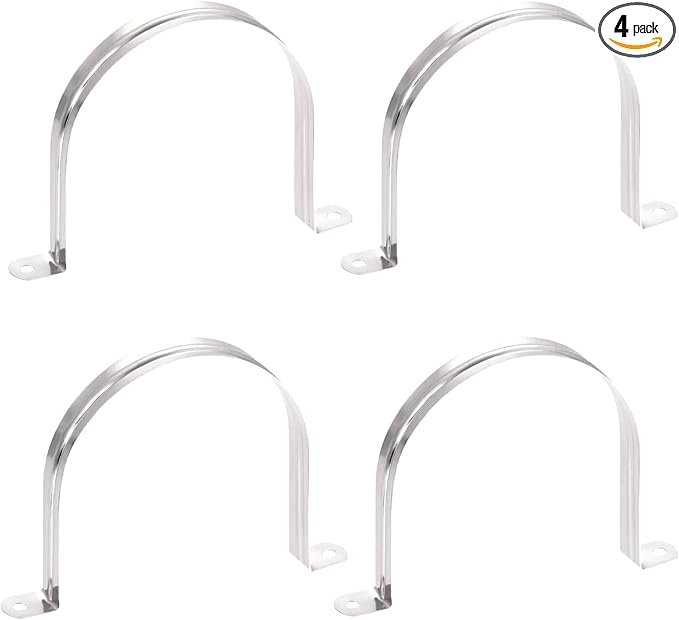 AKIHISA Pipe Clamps, 304 Stainless Steel 2 Hole Pipe Bracket, ID 5.11Inch by AKIHISA
