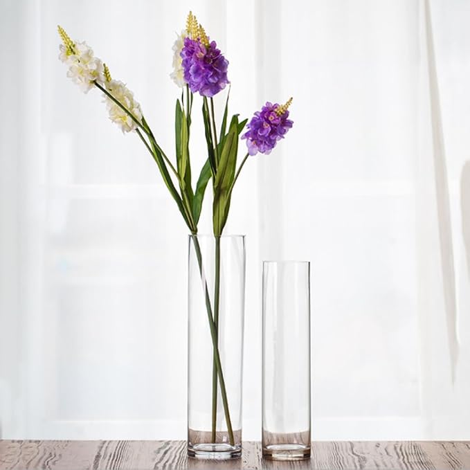 WGVI Quality Thick Weighted Clear Cylinder Glass Vases, Flower Bud Vase Skinny - Image 5