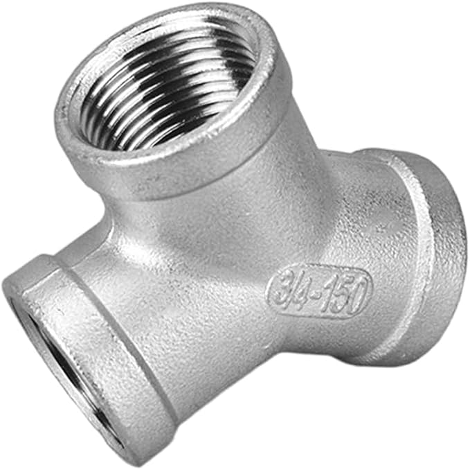 Stainless Steel 304 Tee NPT Female 3/4" Y Shaped 3 Way Cast Pipe Fitting - Image 2