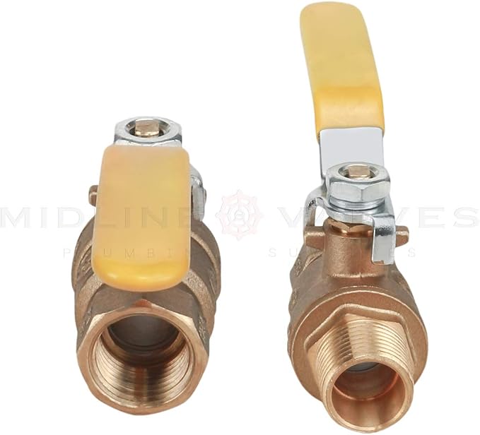 Midline Valve 822MF234 Premium Brass Full Port Ball Valve 1/2 in. FIP x MIP - Image 3