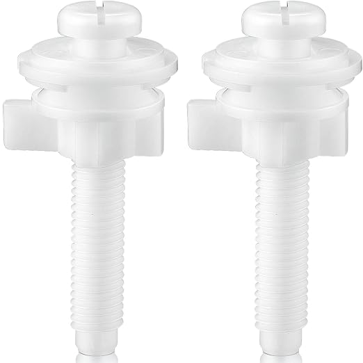 Jetec 2 Pack Toilet Seat Screws Kit, Plastic Bolts Nuts & Washers by Jetec
