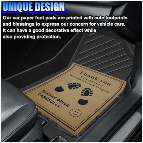 50PCS Car Kraft Paper Floor Mats, Waterproof Floor Covers Car Carpet Protector - Image 4