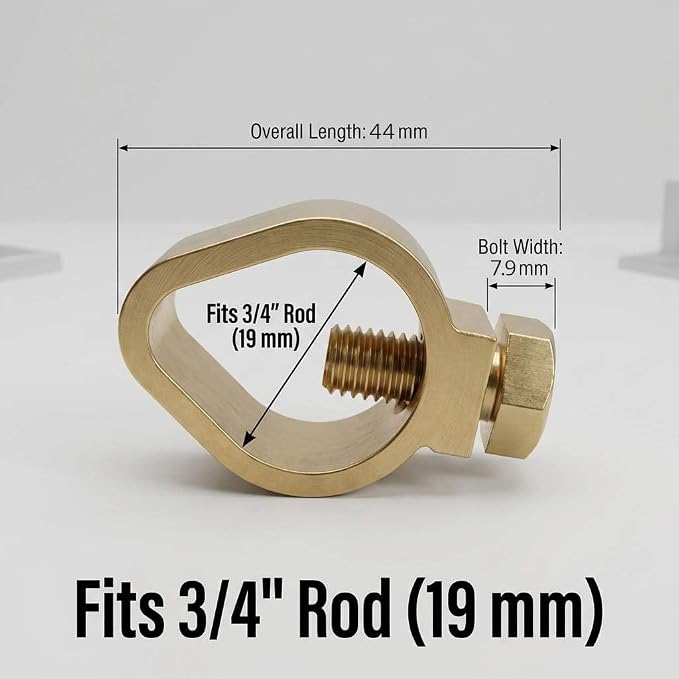 QWORK Copper Ground Rod Clamp 3/4" Diameter – Connects 1/0–10 AWG Wire - Image 2