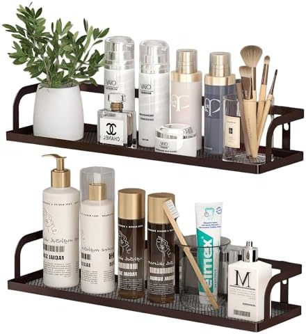 PUSDON 2-Pack 16.5" Extra Long Slim Hollowout Shower Caddy, Wall Mount Spice by PUSDON