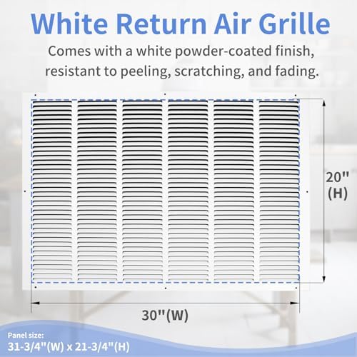 Howeall 30"W x 20"H Steel Return Air Grille, Air Return Vent Cover - Image 3