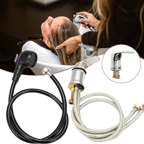 Basin Faucet Shower Head Wash Hair Tap Mixing Valve, Brass Salon Shampoo Bowl - Image 2