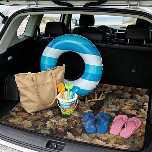 ELEQIN Car Trunk Cargo Liner Non Slip Backing Cargo Mat Rear Trunk Liner Deer - Image 2