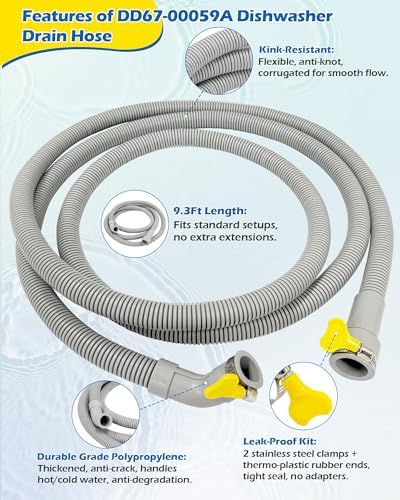 IWIWE DD67-00059A DD81-02331A Dishwasher Drain Hose - Image 3