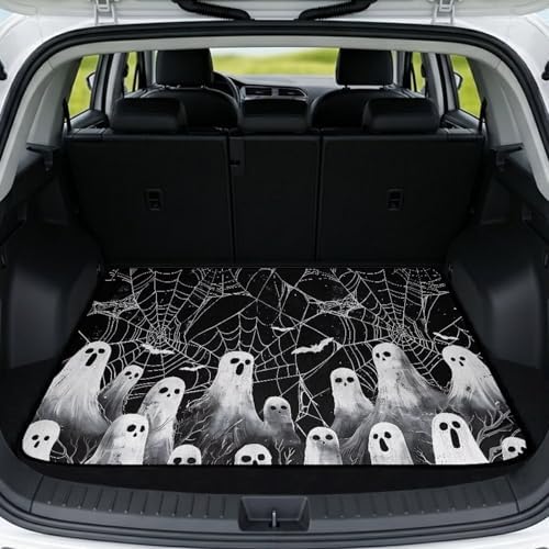 Black Ghost Web All Weather Trunk Mat 29"x39" by Darisoco