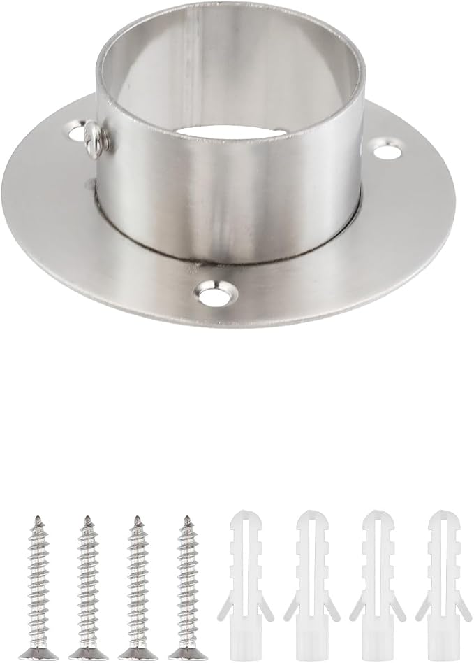 Antrader Closet Rod Flange, Stainless Steel 2 Inch Dia. Adjustable Socket - Image 5