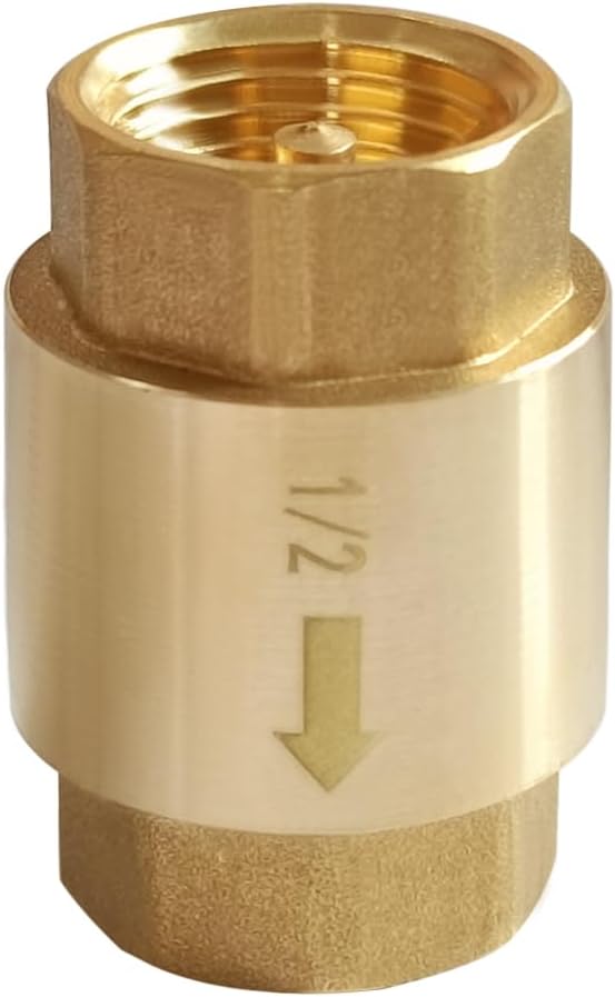 Uenede Brass 1/2 Inch NPT In-line Spring Check Valve by Uenede