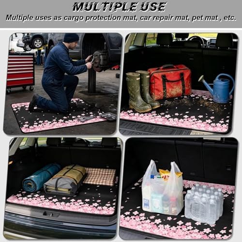 Black Cherry Blossom Heavy Duty Trunk Mat 29"x39" - Image 3