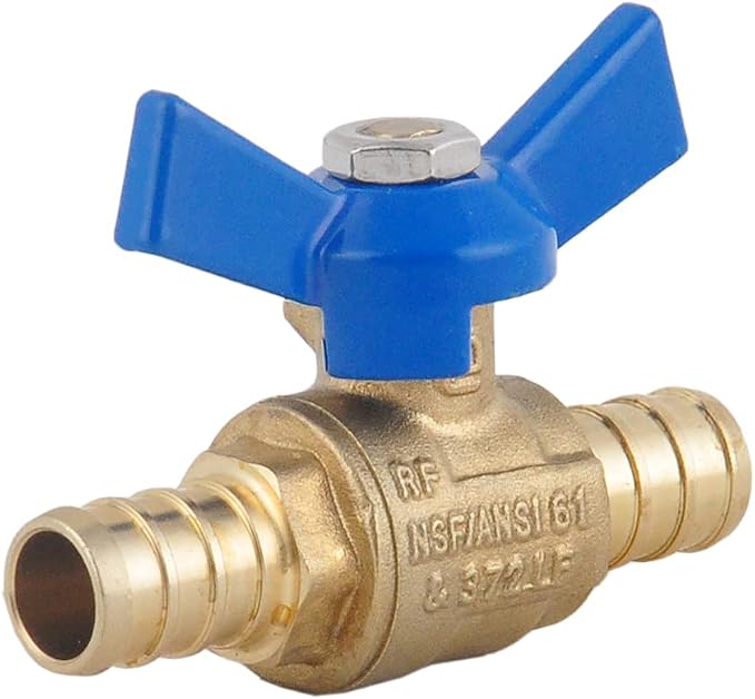 1/2" PEX Brass Ball Valve, LF Brass PEX Shut off Ball Valve - Image 4
