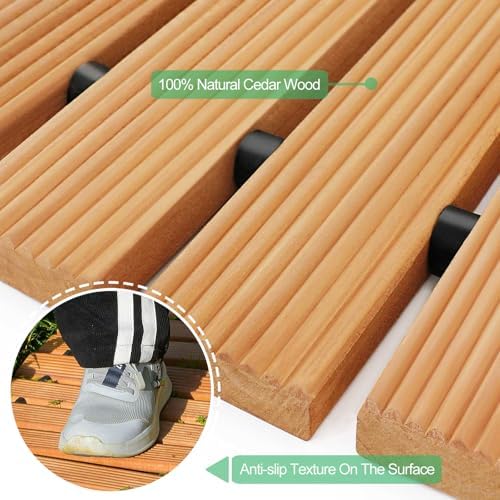RELIANCER 6' Wooden Garden Pathway, Outdoor Roll Out Cedar Curved Walkway - Image 6