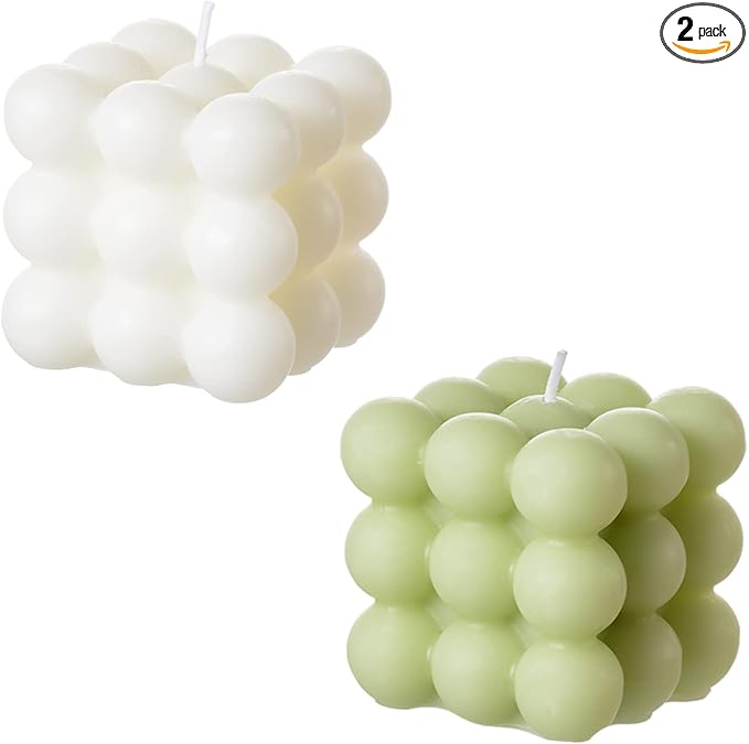 Bubble Candle - Cube Soy Wax Candles, Home Decor Candle, Scented Candle Set 2 by ACITHGL