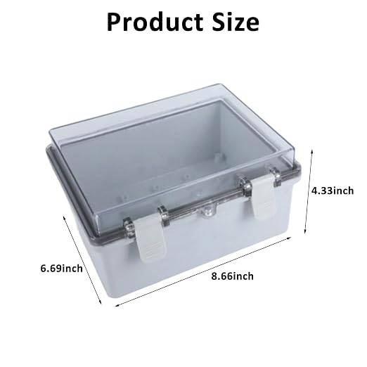 IP67 Waterproof Junction Box for Outdoor, 8.7"x6.7"x4.3" | Heavy Duty ABS - Image 2