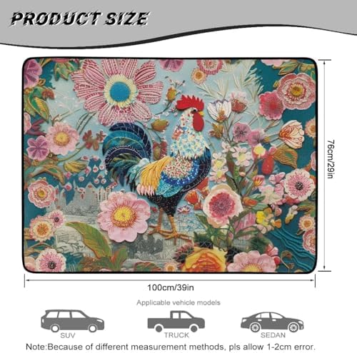 Rooster Floral Camping Trunk Mat 29"x39" - Image 7