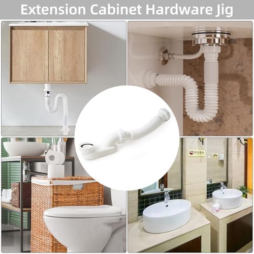 Low Profile 1 1/2" P Trap Flexible Bathtub & Shower Drain Pipe, Flat P Trap Kit - Image 5