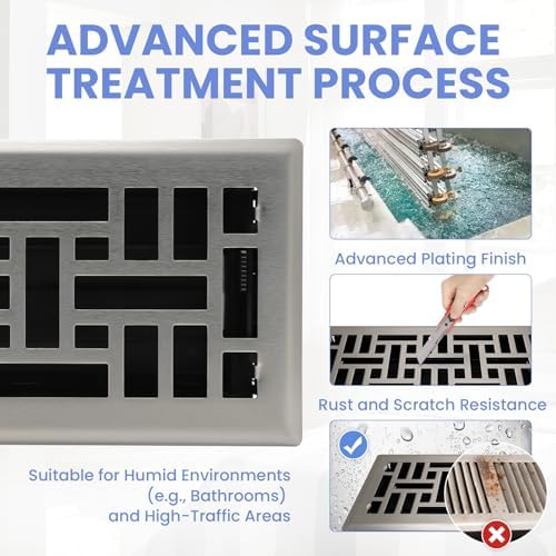 Howeall 4x12 Inches 2 Pack Heavy Duty Walkable Floor Register Easy Adjust Air - Image 3