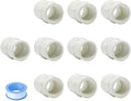 10PCS 1/2 Inch PVC Coupling Fittings White Female Thread PVC Pipe Fitting by HayEastdor