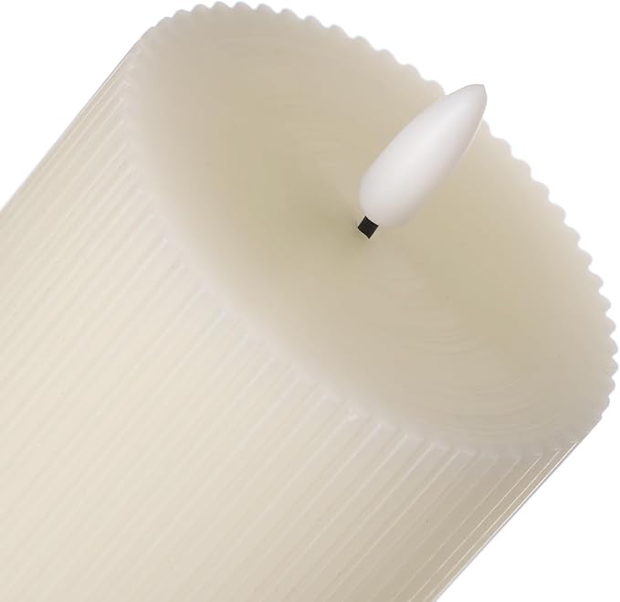 Ribbed Flameless Pillar Candles Battery Operated - Image 7