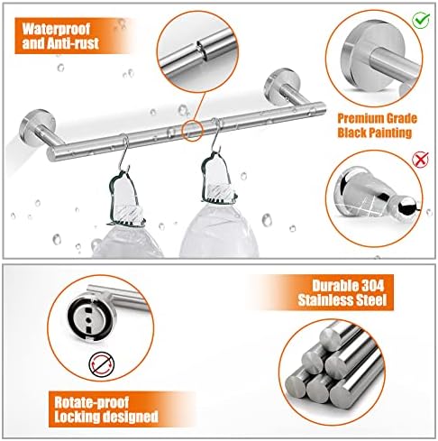 Tudoccy 5-Pieces Bathroom Hardware Set Brushed Nickel SUS304 Stainless Steel - Image 5