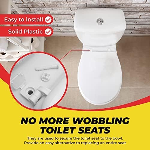 White Plastic Toilet Seat Hinge Replacement - Image 4