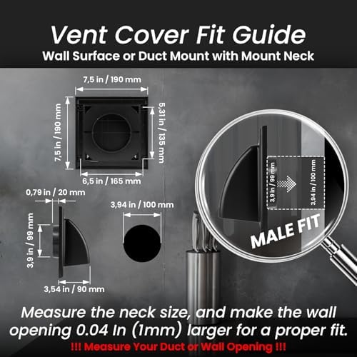 Repa Market 4 Inch Dryer Vent Cover Outside - Image 2