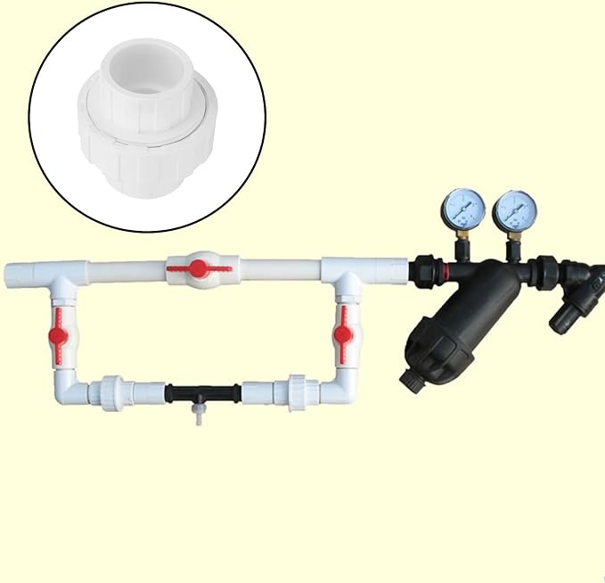 2Pcs 1-1/4" PVC Union Coupling Pipe Fitting 1.25Inch PVC Slip Union PVC Adapter - Image 6