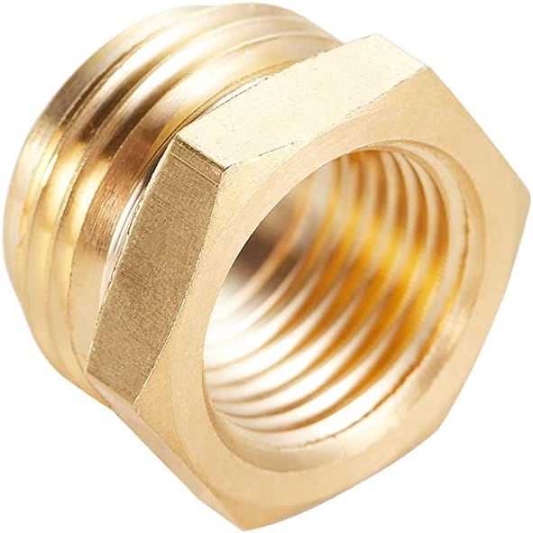Brass Garden Hose Adapter, 3/4”GHT Male x 1/2”NPT Female Connector, GHT to NPT - Image 3
