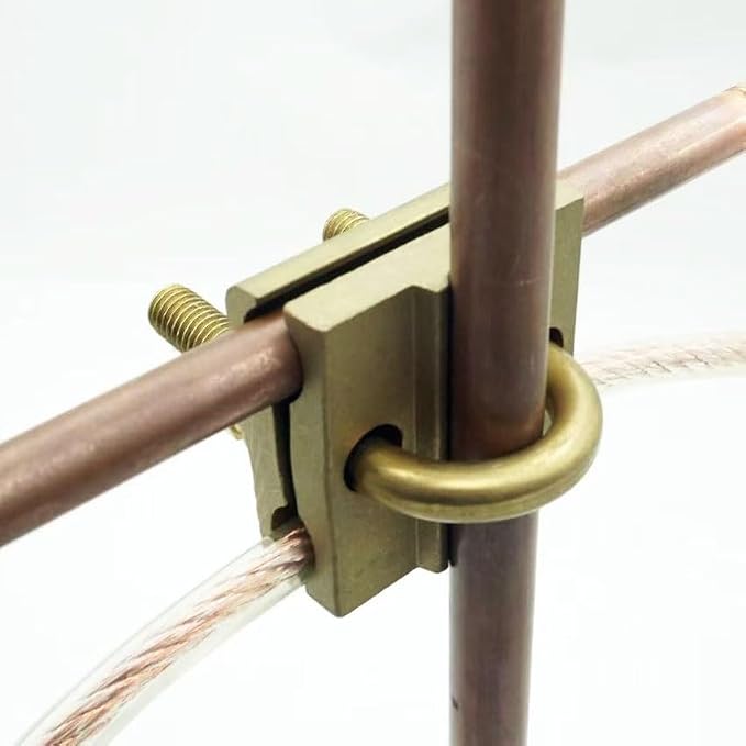 Ground Rod Clamp for 2 Vertical Wires, Brass U Clamp Wiring Fixture, Connect - Image 4