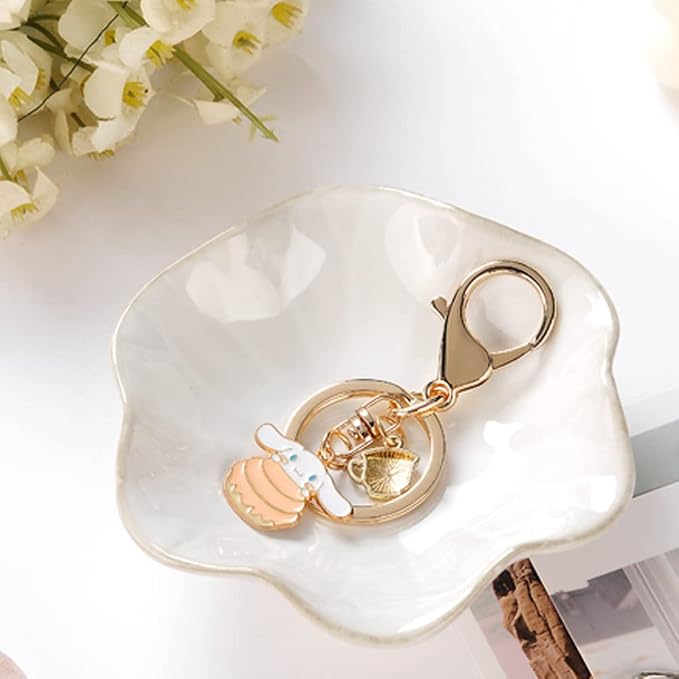 JAMEND CLXP 2PCS White Lotus Leaf Shape Ring Holder Dish, Small Key Bowl - Image 4