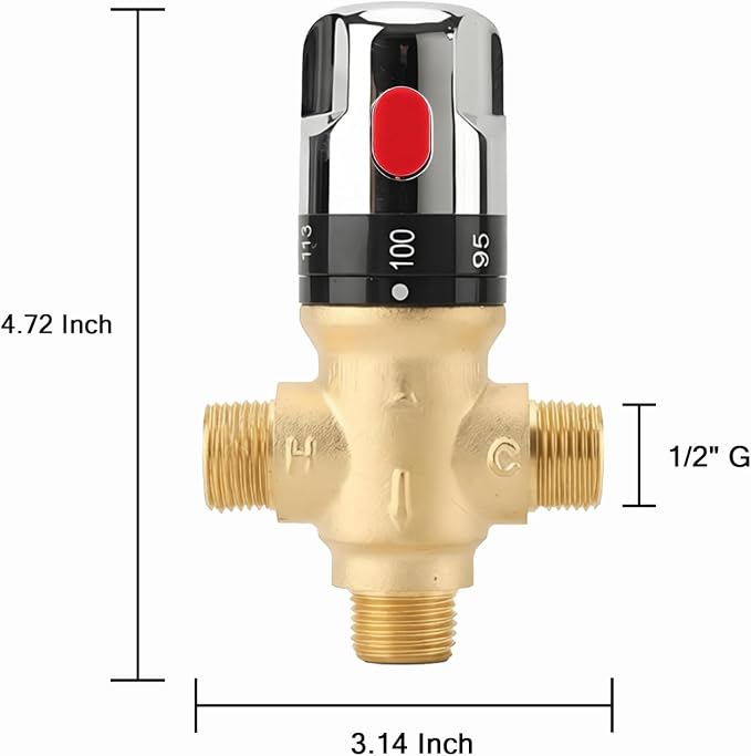 TreMax Thermostatic Mixing Valve, Shower Water Mixing Valve, - Image 7