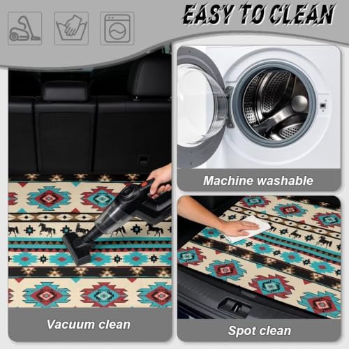ELEQIN Southwest Aztec Horse Car Trunk Mat Cargo Liner - Image 5