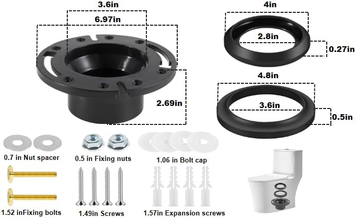 385311658 385345892 RV Toilet Seal 3" Flange Kit - Image 2