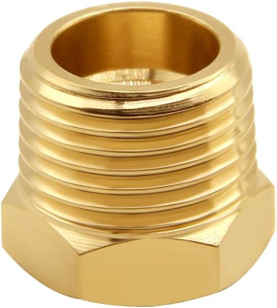 Uenede Brass 3/8" NPT Male to 1/8" NPT Female Reducer Bushing - Image 4