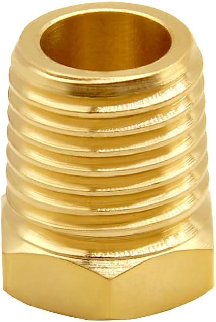 Uenede Brass 1/4" NPT Male to 1/8" NPT Female Reducer Bushing - Image 4