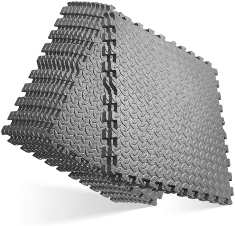 GWT Interlocking EVA Foam Floor Tiles 24x24 Inch 0.4 Inch Thick Gym Flooring by GWT