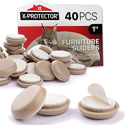 Chair Sliders X-PROTECTOR – Furniture Sliders 40 pcs Carpet Sliders 1” by X-Protector