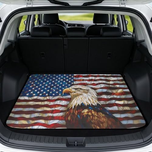 Stained Glass Eagle All Purpose Trunk Mat Universal Waterproof Cargo Liner by Mintulipy
