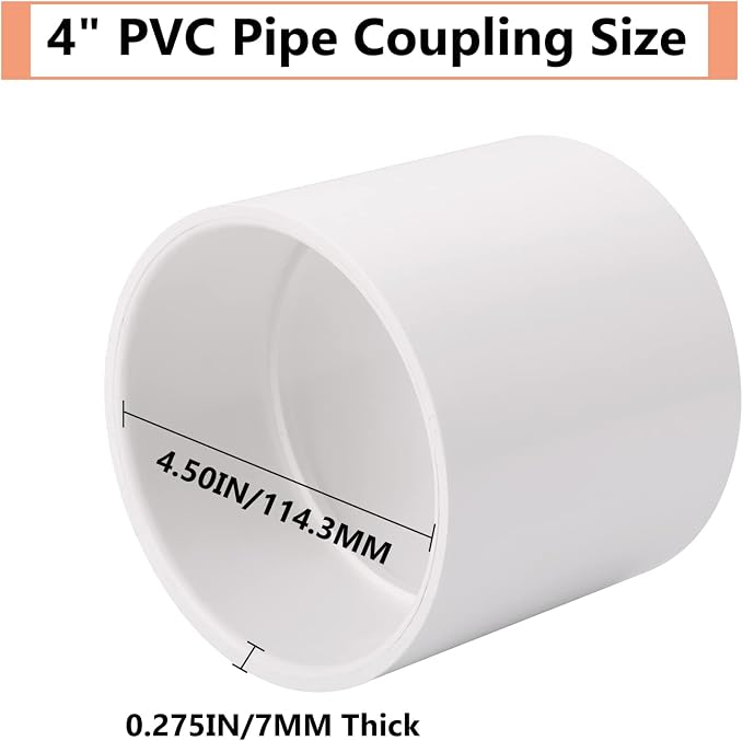 4" PVC Pipe Coupling Adapter Pipe Fittings Contractor Pack Schedule 40 Heavy - Image 2